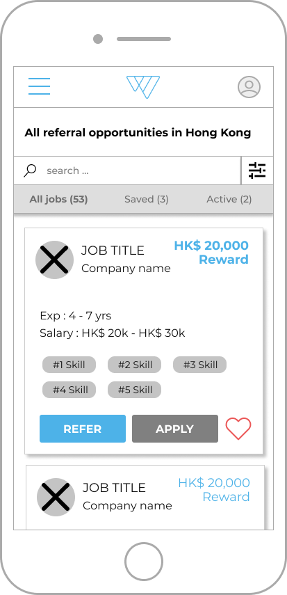 weesper job list mobile web design
